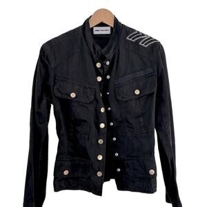 Made in Italy Jimmy Taverniti Vintage Y2K Black Military Cotton Jacket small